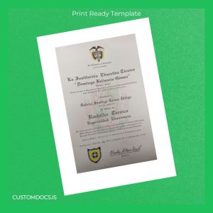 custom Colombia La Institución Educativa Técnica “Domingo Belisario Gómez” Technical High School Diploma in Banking File Preview - CustomDocs