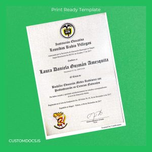 custom Colombia Leonidas Rubio Villegas Educational Institution Bachelor of Education with emphasis in Natural Sciences Certificate File Preview - CustomDocs