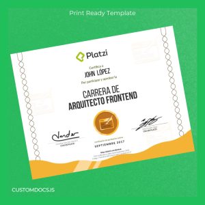 custom Colombia Platzi Frontend Architect Diploma File Preview - CustomDocs