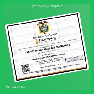 custom Colombia Politécnico de Colombia Diploma in Sales Management File Preview - CustomDocs