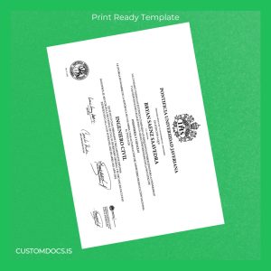 custom Colombia Pontificia Universidad Javeriana Bachelor of Civil Engineering Diploma File Preview - CustomDocs