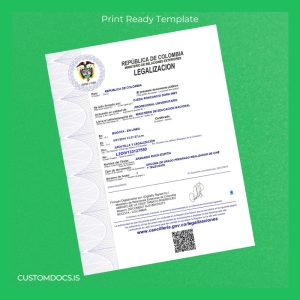 custom Colombia Professional University Diploma in Film and Television File Preview - CustomDocs