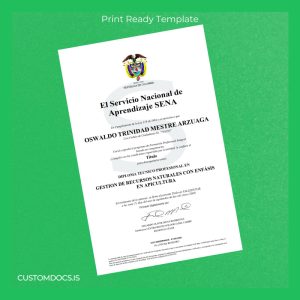 custom Colombia SENA Technical Diploma in Natural Resource Management with Emphasis in Beekeeping File Preview - CustomDocs