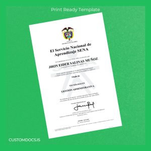 custom Colombia SENA Technology in Administrative Management Template File Preview - CustomDocs