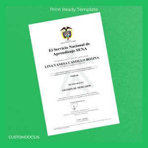 custom Colombia Servicio Nacional de Aprendizaje SENA Tecnólogo en Gestión de Mercados File Preview - CustomDocs