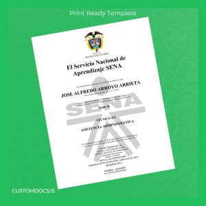 custom Colombia Servicio Nacional de Aprendizaje Técnico en Administrative Assistance Template File Preview - CustomDocs