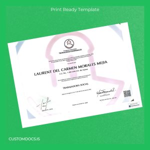 custom Colombia Technológico Comfenalco Social Worker Diploma File Preview - CustomDocs