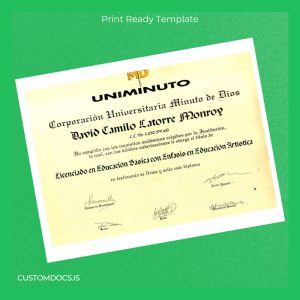 custom Colombia Uniminuto Bachelor of Education with Emphasis in Artistic Education Template File Preview - CustomDocs