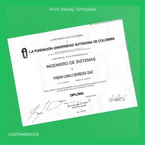 custom Colombia Universidad Autónoma de Colombia Bachelor of Systems Engineering Template File Preview - CustomDocs