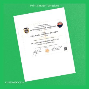 custom Colombia Universidad del Magdalena Bachelor of Education with Emphasis in Informatics Template File Preview - CustomDocs