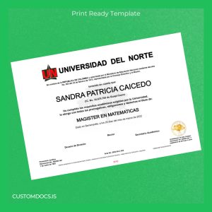custom Colombia Universidad del Norte Master in Mathematics Template File Preview - CustomDocs