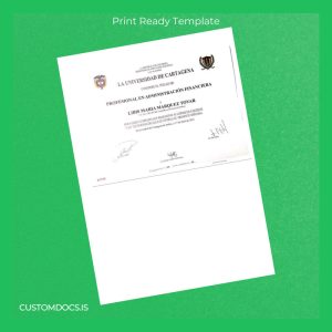 custom Colombia University of Cartagena Professional in Financial Administration Diploma File Preview - CustomDocs