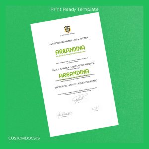 custom Colombia University of the Area Andina Technologist in Business Management Diploma File Preview - CustomDocs