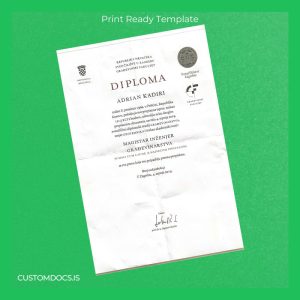 custom Croatia University of Zagreb Master's Degree in Civil Engineering Template File Preview - CustomDocs