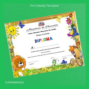custom Dominican Republic Centro Educativo Bienvenido Del Castillo Pre-Primary Diploma File Preview - CustomDocs