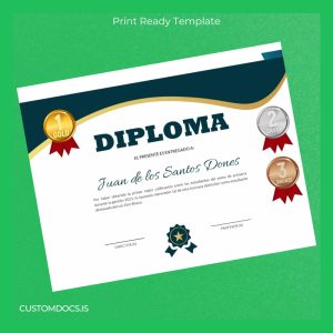 custom Dominican Republic Don Bosco School Elementary School Diploma File Preview - CustomDocs