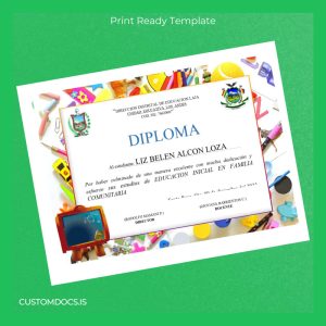 custom Ecuador Unidad Educativa Los Andes Diploma in Initial Education File Preview - CustomDocs