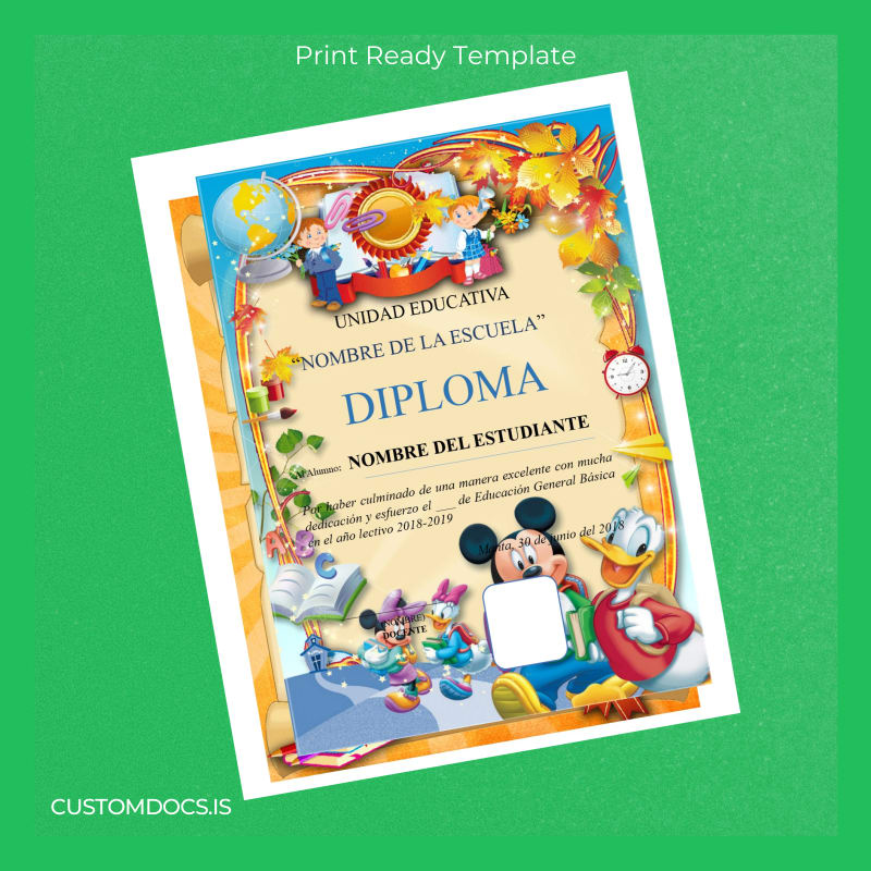 Custom Ecuador Unidad Educativa _NOMBRE DE LA ESCUELA_ Diploma Template page 2 File Preview - CustomDocs
