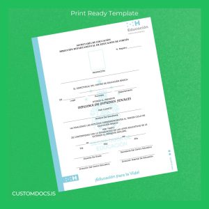 custom El Salvador Diploma de 9th Grade Certificate File Preview - CustomDocs