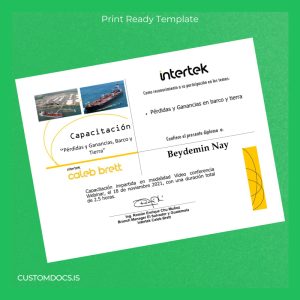 custom El Salvador Intertek Caleb Brett Training Certificate File Preview - CustomDocs