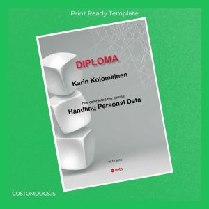 custom Finland nets Diploma in Handling Personal Data File Preview - CustomDocs