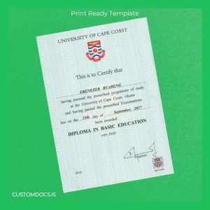 custom Ghana University of Cape Coast Diploma in Basic Education Template File Preview - CustomDocs