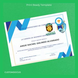 custom Guatemala CUNDECH Agronomy Diploma File Preview - CustomDocs