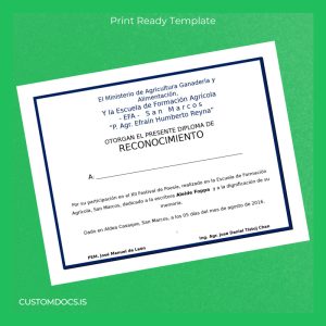 custom Guatemala EFA San Marcos Recognition Diploma Template File Preview - CustomDocs