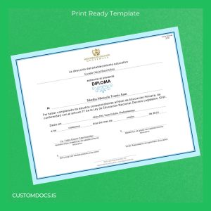 custom Guatemala Escuela Oficial Rural Mixta Primary Education Diploma File Preview - CustomDocs