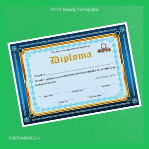 custom Guatemala Grupo Jóvenes Líderes High School Diploma File Preview - CustomDocs