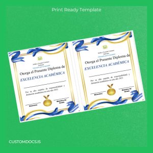 custom Guatemala Jardín y Escuela Cristiano Reforma Academic Excellence Diploma File Preview - CustomDocs