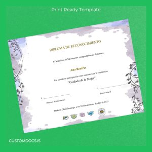 custom Guatemala Ministerio de Misioneritas Recognition Diploma File Preview - CustomDocs