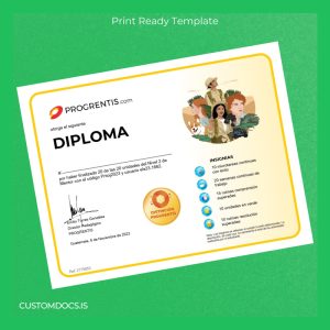 custom Guatemala Progrentis Diploma File Preview - CustomDocs