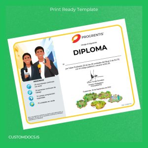 custom Guatemala Progrentis Level 3 Diploma Template File Preview - CustomDocs