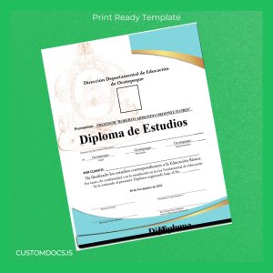 custom Honduras Centro Educativo de Ocotepeque Basic Education Diploma Template File Preview - CustomDocs