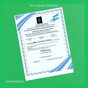 custom Honduras Centro de Educação Média não Governamental Modelo Diploma of Final Studies File Preview - CustomDocs