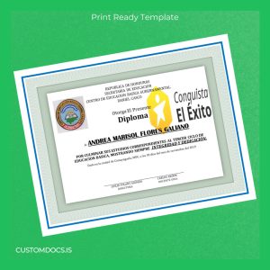 custom Honduras Centro de Educación Básica Gubernamental Daniel Casco Diploma File Preview - CustomDocs