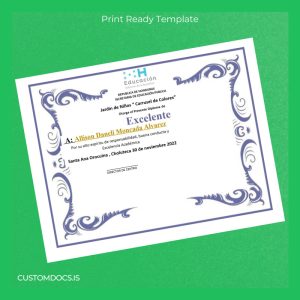 custom Honduras Jardin de Niños _Carrusel de Colores_ Excellence Diploma File Preview - CustomDocs