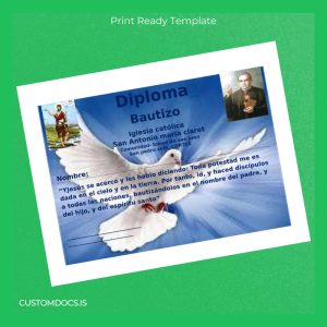 custom Honduras San Antonio María Claret High School Diploma Template File Preview - CustomDocs