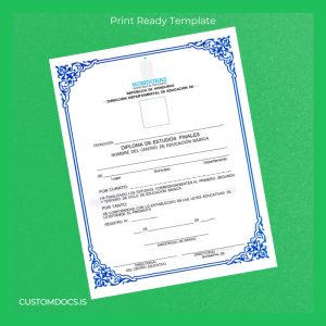 custom Honduras Secretaría de Educación Ninth Grade Diploma Template File Preview - CustomDocs