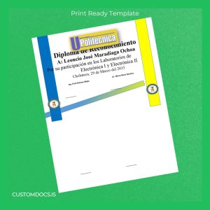 custom Honduras Universidad de Choluteca Diploma in Electronics File Preview - CustomDocs
