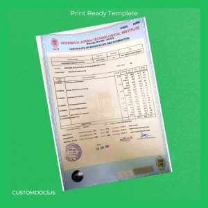 custom India AIT Institute Diploma in Electrical Engineering Template File Preview - CustomDocs