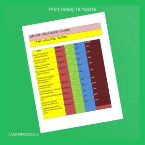 custom India Diploma Certification Course Template File Preview - CustomDocs
