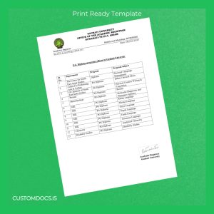 custom India Gauhati University PG Diploma Template File Preview - CustomDocs