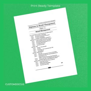 custom India Institute of Management Retail Management Diploma Template File Preview - CustomDocs