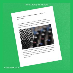 custom India NIMS University Post Graduate Diploma in Broadcast Journalism Template File Preview - CustomDocs