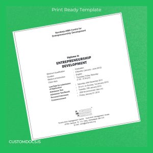 custom India Navdeep-AMA Centre for Entrepreneurship Development Diploma in Entrepreneurship Development Template File Preview - CustomDocs