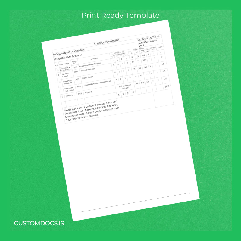 Custom India State Board of Technical Education Kerala Diploma in Architecture Template page 7 File Preview - CustomDocs