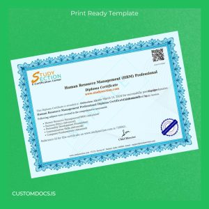 custom India Study Section Human Resource Management Professional Diploma Certificate File Preview - CustomDocs