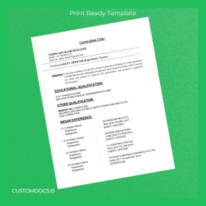 custom India Vishwajit Ramesh Katke Diploma in Mechanical Engineering Template File Preview - CustomDocs